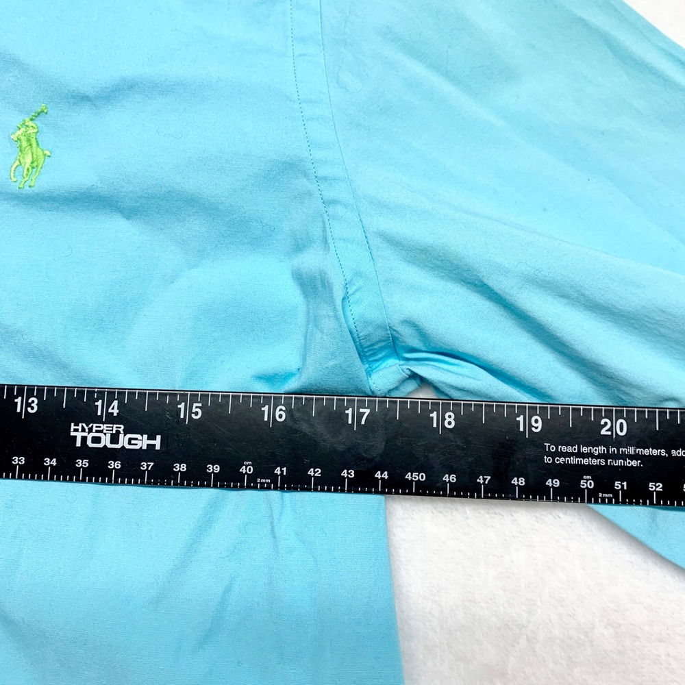 Ralph Lauren Sport Button Down Shirt Womens Size 8 Turquoise Stretch Cotton Pony - Picture 3 of 11